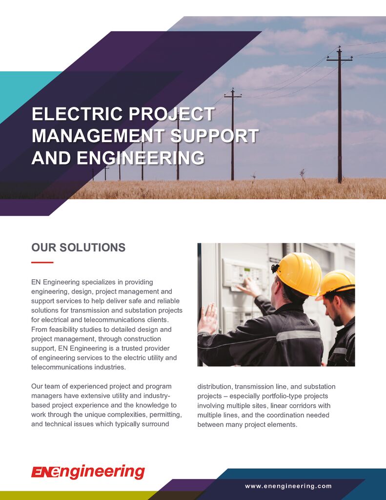 Electric Project Management Support and Engineering